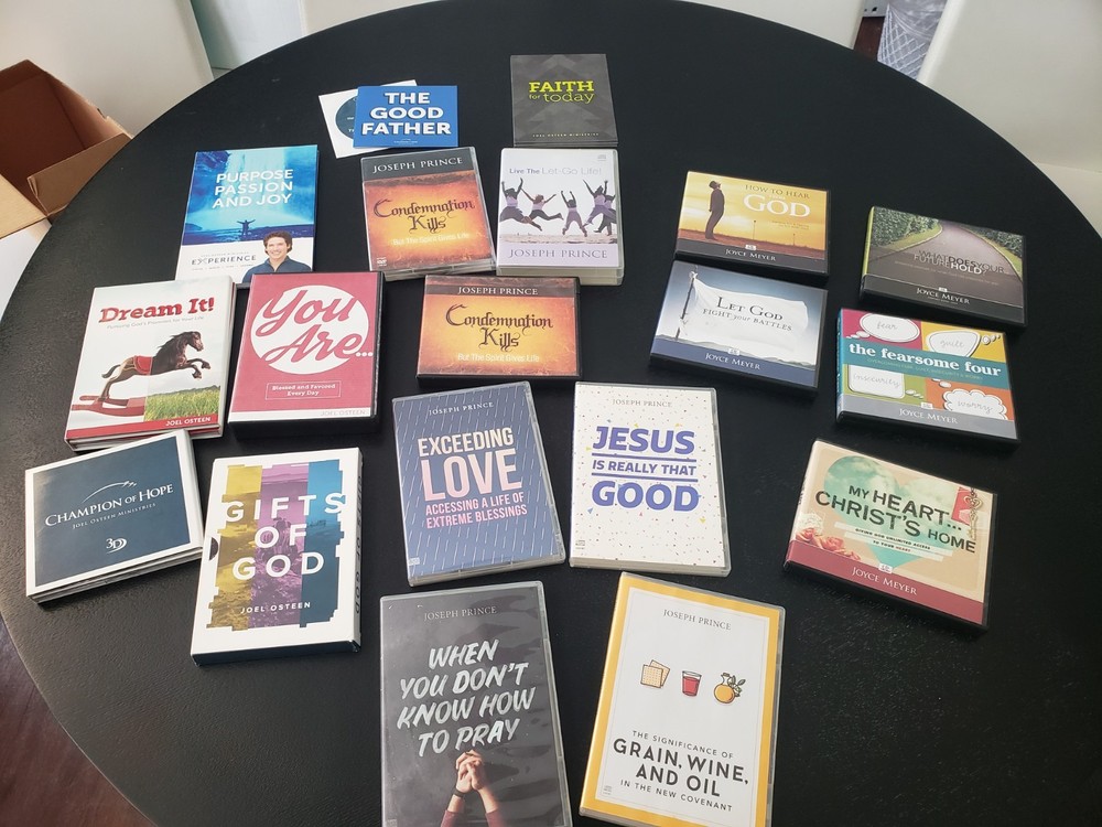 Lot 60 + Faith Teaching CD’S & DVD’s Joseph Prince Joel Osteen Joyce Meyer Books