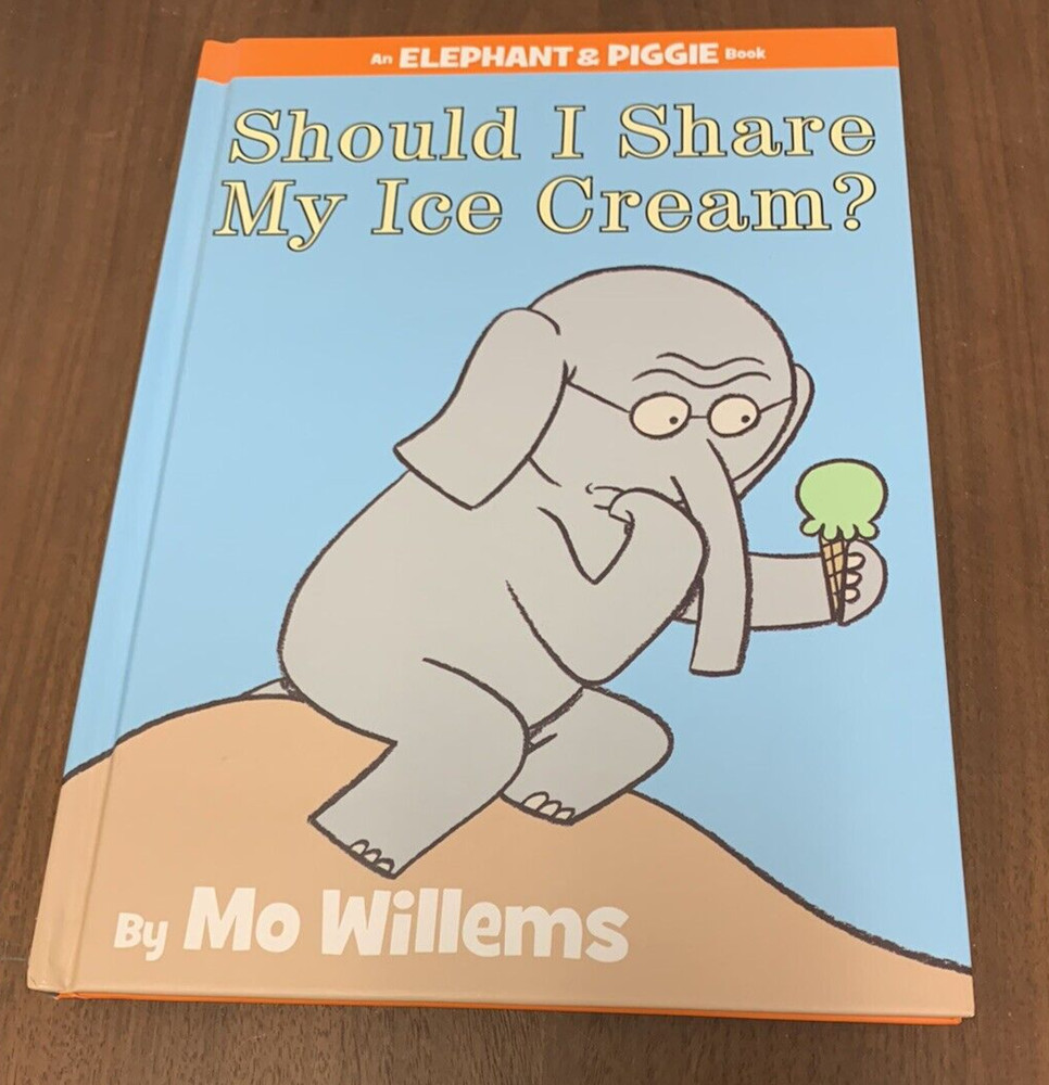 Elephant & Piggie Book Should I Share My Ice Cream? Mo Willems Signed w/ Sketch!