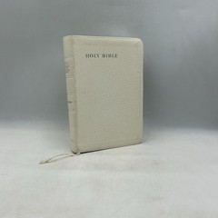 Collins Genuine White French Morocco Leather Red Letter Concordance Bible W/ Box