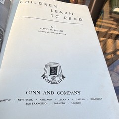 Children Learn to Read David H. Russell Hardcover 1949 Ginn Education Inscribed
