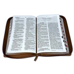 Biblia con Cierre Letra Grande 12 puntos RV1960 imi piel café con indice