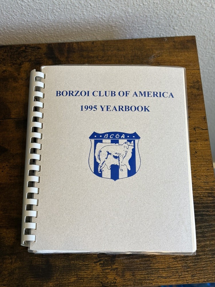 Borzoi Club Of America 1995 Yearbook BCOA Vintage Sprial Bound