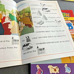 5 NEW Sticker Fun fairytale books 75 Reusable Stickers Bambi Jack Cinderella ETC