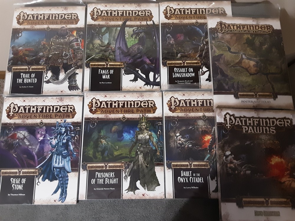 Paizo: Ironfang Invasion Pathfinder Adventure Path 6 Modules + Pawns + Map – NM