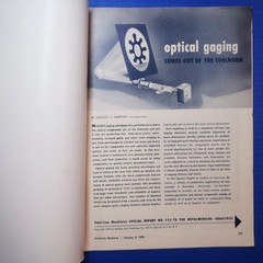 Optical Gaging Metal Working Report VTG reprint from 1953 American Machinist zp1