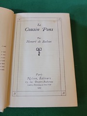 Le Cousin Pons – 1929 Hardcover Book by Honore De Balzac VINTAGE RARE