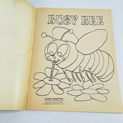 Busy Bee Coloring Book Vintage 29c 1960s Modern Promotions USA Uncolored