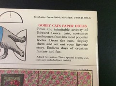Paper Dolls Gorey Cats by Edward Gorey Paperback 1982 40 pages (Brand New)
