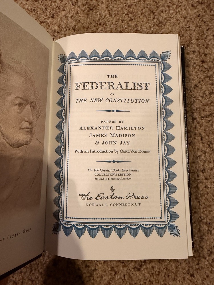 Easton Press The Federalist or The New Constitution Collector’s Ed Hardcover