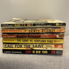 The Saint 6 book lot by Leslie Charteris Vintage 1930s 40s Paperbacks Avon