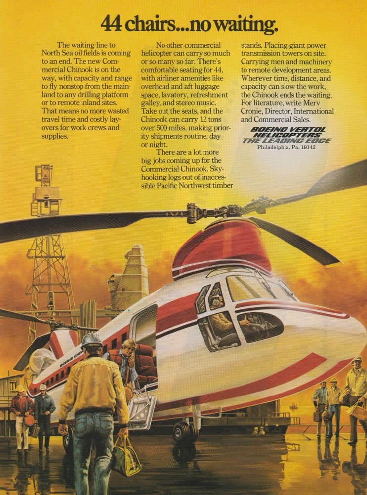 Aviation Magazine Print – Boeing Vertol Commercial Chinook (CH-47) (1979)