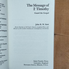 John R. W. Stott The Bible Speaks Today: The Message of 2 Timothy PB 1973 IVP