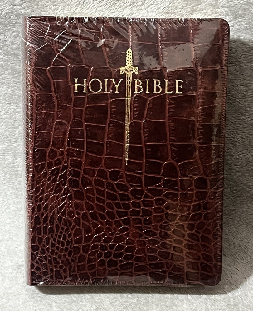 Whitaker House KJV Bible OT & NT Red letter Walnut Alligator Leather Sword NEW