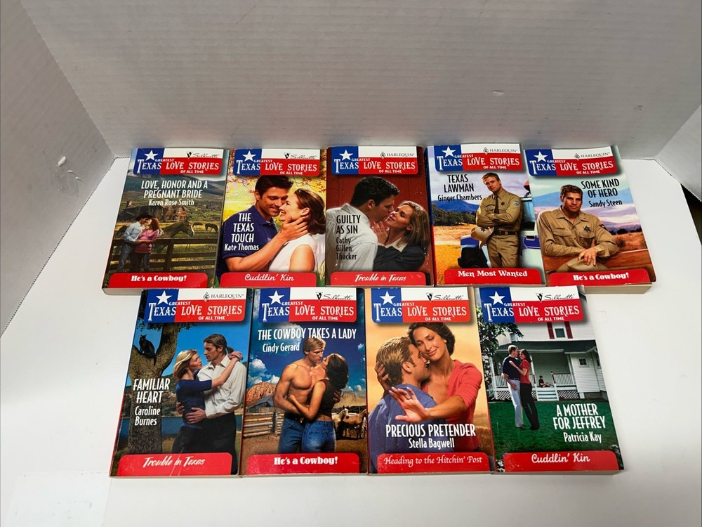 Lot of 9 Vintage Silhouette Greatest Texas Love Stories Paperback Books