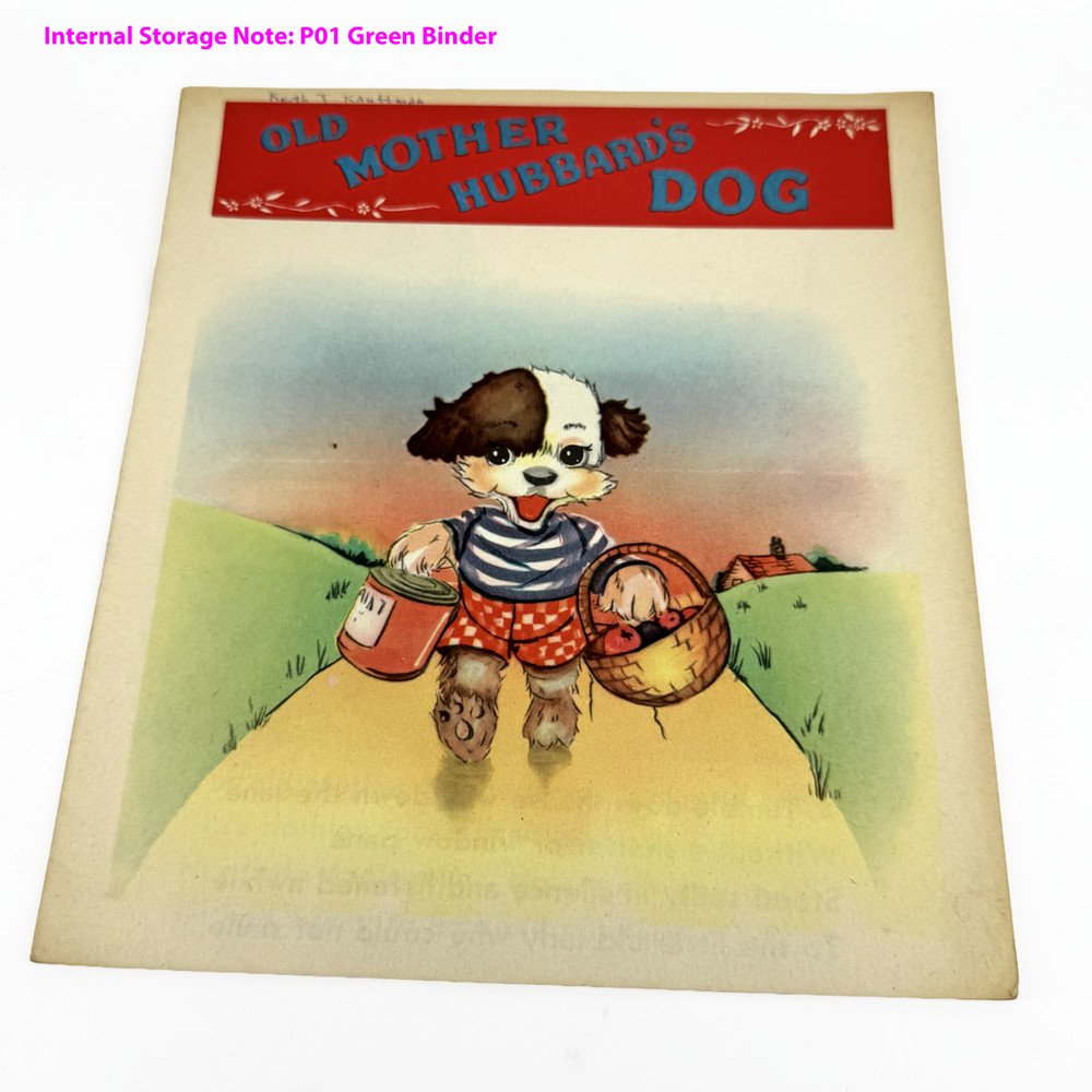 1940s Old Mother Hubbard’s Dog Vintage Nursery Rhyme Book