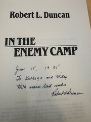 In the Enemy Camp Robert L. Duncan Signed 1st Ed 1985 Delacorte