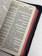 Bible KJV Zip Leather Original Tongues Antique VTG American Society