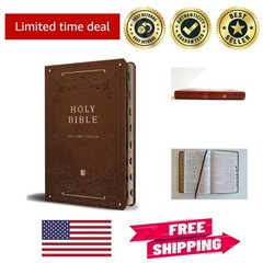 Lightweight KJV Holy Bible – Brown Imitation Leather, Thumb Index, 1408 Pages