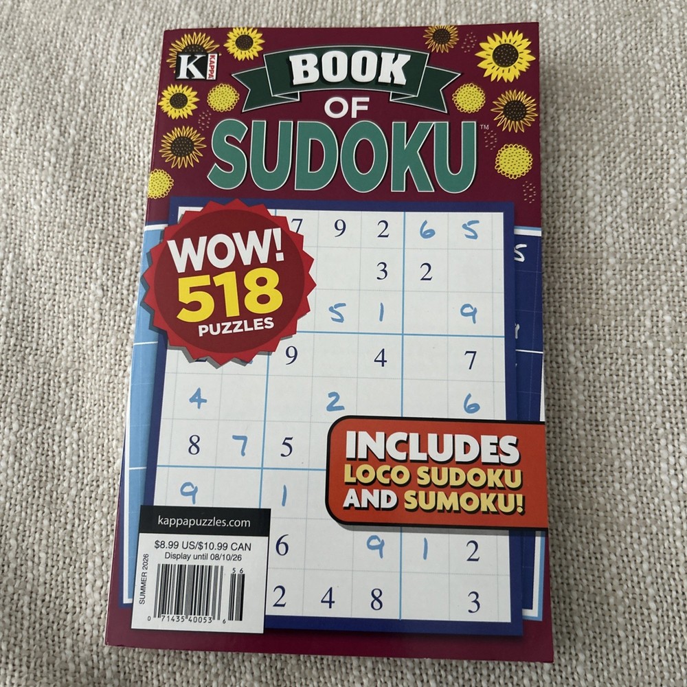 Kappa Book Of Sudoku 518 Puzzles Includes Loco Sudoku And Sumoku