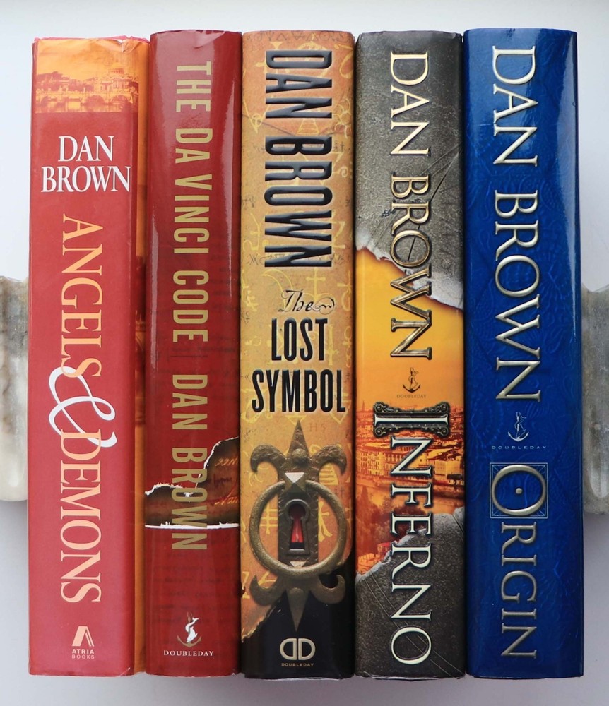 Lot of 5 Dan Brown Suspense Books from “Robert Langdon” Series- 2000-2017