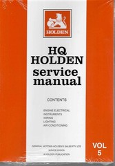 Holden HQ 1971 – 1974 Service Manual (5 Volume Set, A Holden Publication)