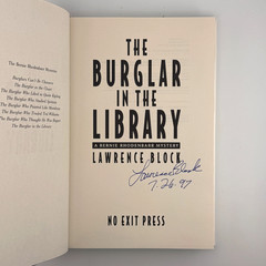 The Burglar In The Library – SIGNED by Lawrence Block – U.K. 1st Ed + Print 1997