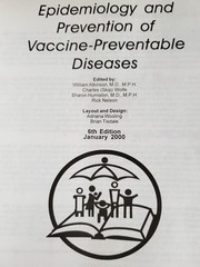 EPIDEMIOLOGY AND PREVENTION OF VACCINE-PREVENTABLE DISEASES 6th Edition 2000 CDC