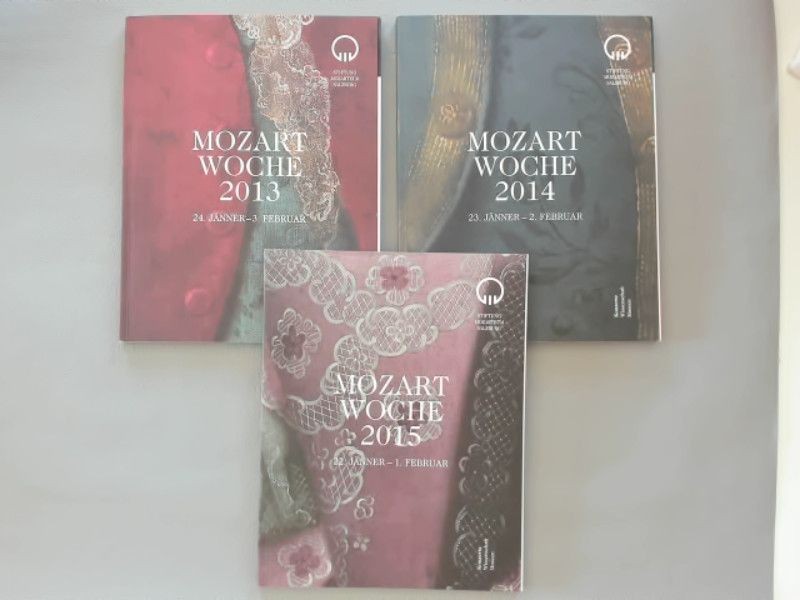 Mozartwoche 2013, 2014 und 2015. Konzerte, Wissenschaft, Museen. 3 Hefte im Konv