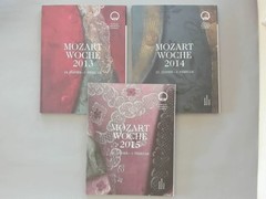 Mozartwoche 2013, 2014 und 2015. Konzerte, Wissenschaft, Museen. 3 Hefte im Konv