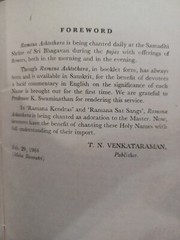 The 108 Names of Sri Bhagavan (Ramana Ashtothra) 1984 Eastern philosophy religio