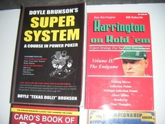 4 Hold’em Books Dan Harrington Mike Caro Doyle Brunson Super System Poker Tells