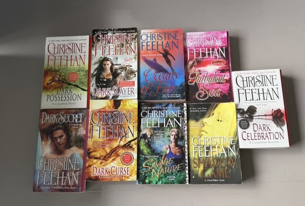 Lot of 9 Christine Feehan Paranormal Romance Paperback Free Shipping