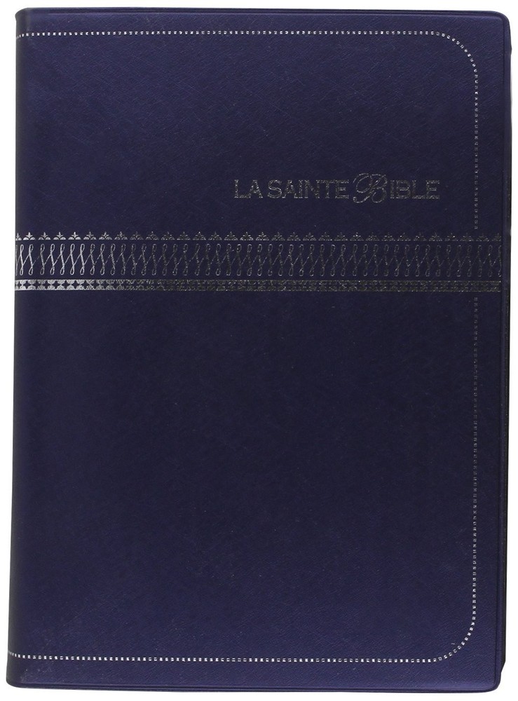 French Bible LARGE PRINT Compact, Louis Segond 1910, Marine Blue Vinyl
