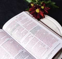 MAGNETIC CLOSURE NKJV LARGE PRINT(10.5pt) Personal Size Brown Leathersoft Bible
