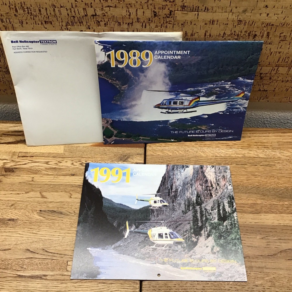 BELL HELICOPTER – Appointment Calendar – 1989 & 1991 – Lot Of 2 – MM6.112