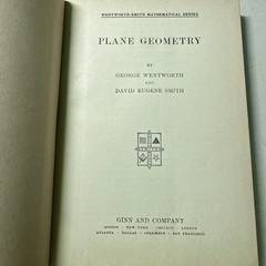 Plane Geometry 1888 1938 George Wentworth David Smith Math Textbook 297 Pages