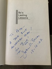 Bo’s Lasting Lessons by Schembechler/Bacon 2007 Signed First Edition Hardcover