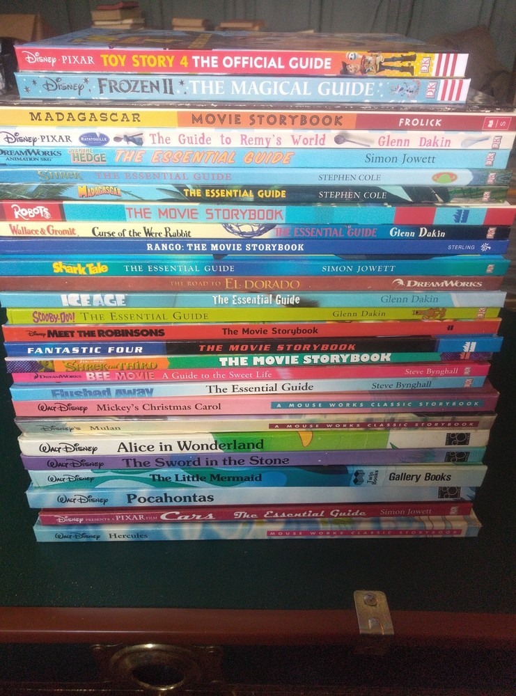 Lot of 25+ Children’s Movie Books: Disney, Pixar, Dreamworks – Essential Guides