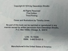 VTG POETRY: SIGNED The Tiger Who Wore White Gloves by Gwendolyn Brooks – 1974 PB