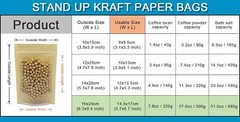 FERENLI 50 Pcs Clear Fornt Brown Kraft Paper for 6.3×9.4 inch, /