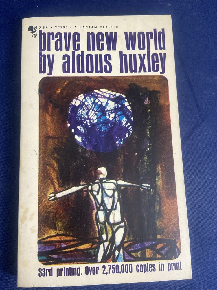Brave New World Aldous Huxley 1966 33rd Printing Bantam Classic Dystopian SC206