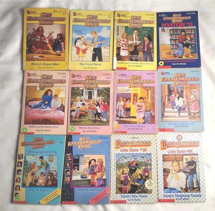 Vintage Babysitter Club Paperback Books Lot Of 13 Ann Martin Apple Fiction