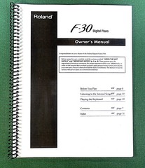 Roland F-30 Owner’s Instruction Manual: 36 Pages & Protective Covers!