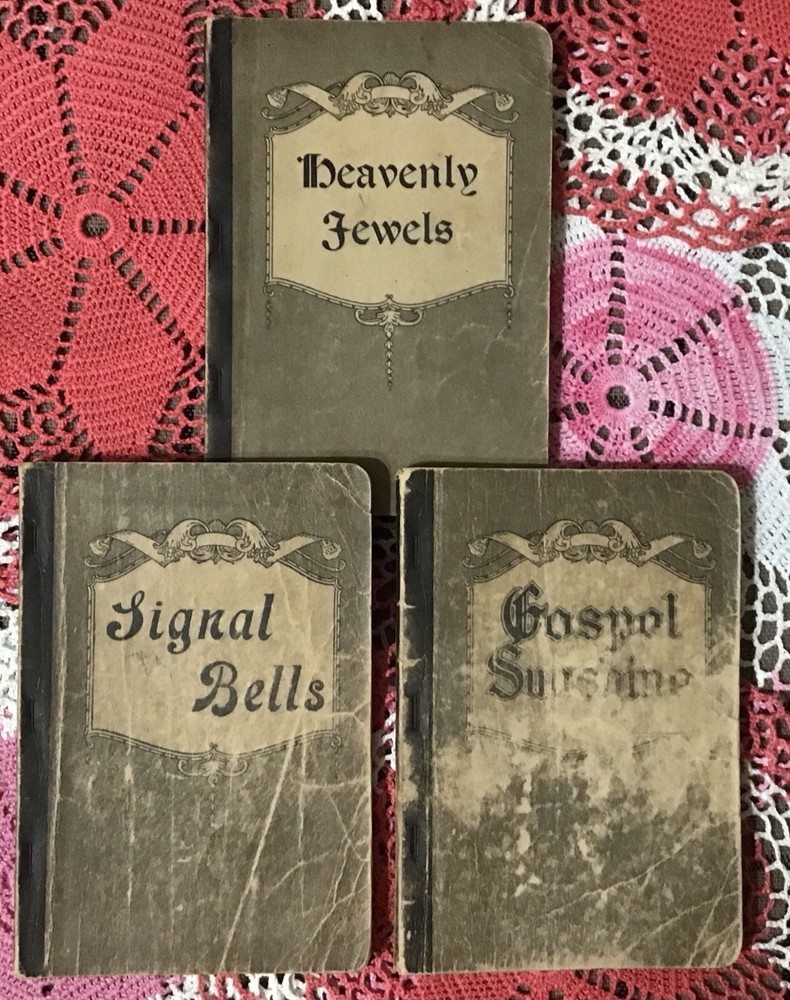 (3) books 1920’s Gospel Songs, Shape Notes, published by Bateman Brothers