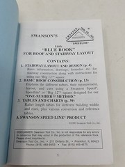 Swansons Little Blue Book for Roof and Stairway Layout Swanson Speedline VTG