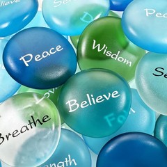 The Mermaid’s Message, Frosted Inspirational Sea Glass Stones, Assorted, Twelve