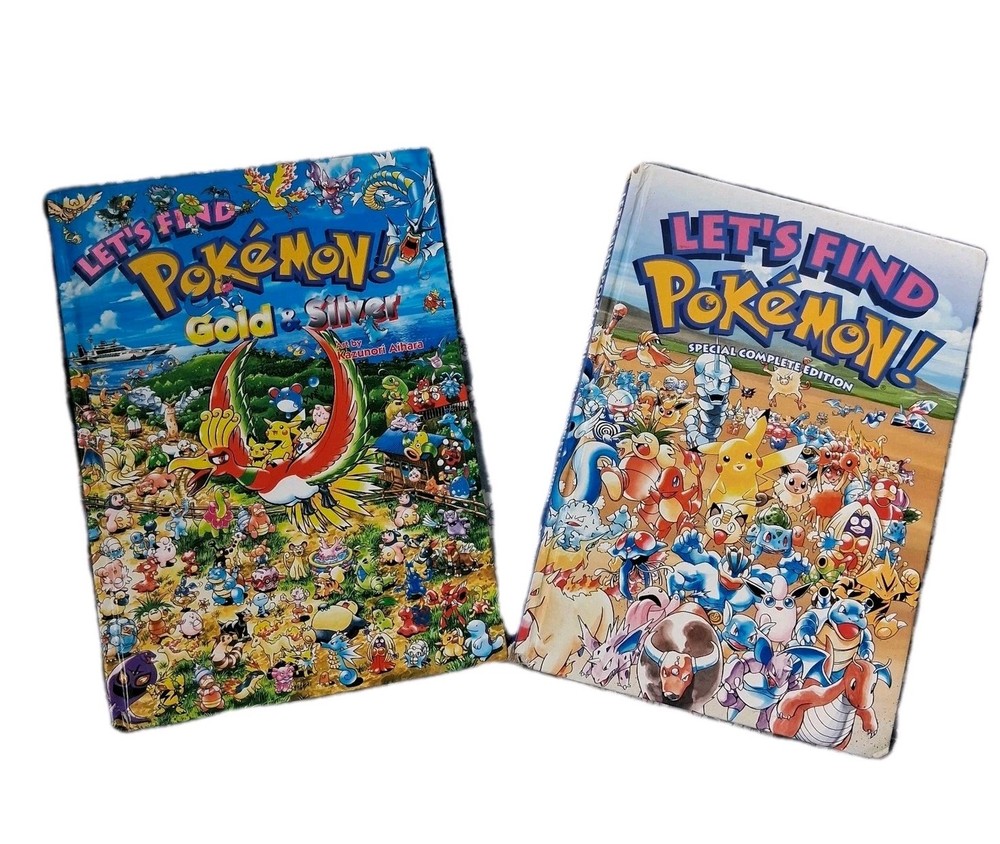 Pair of „Let’s Find Pokemon!” Hardcover GOLD & SILVER / SPECIAL COMPLETE EDITION