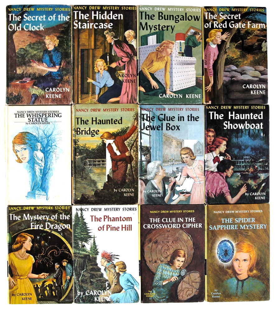 12 Blue Top Edge Nancy Drew Matte H/C Carolyn Keene ( Several 1st Ed )