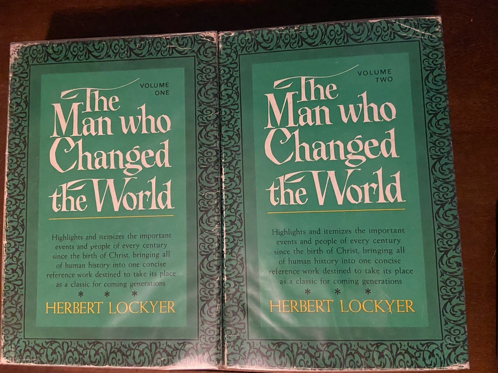 The Man Who Changed the World 2 Volume Set Herbert Lockyer 1967 HC DJ 2nd Print