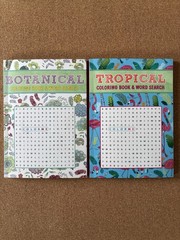 Set of 2~ Tropical & Botanical Coloring Books & Word Searches Thunder Bay Press